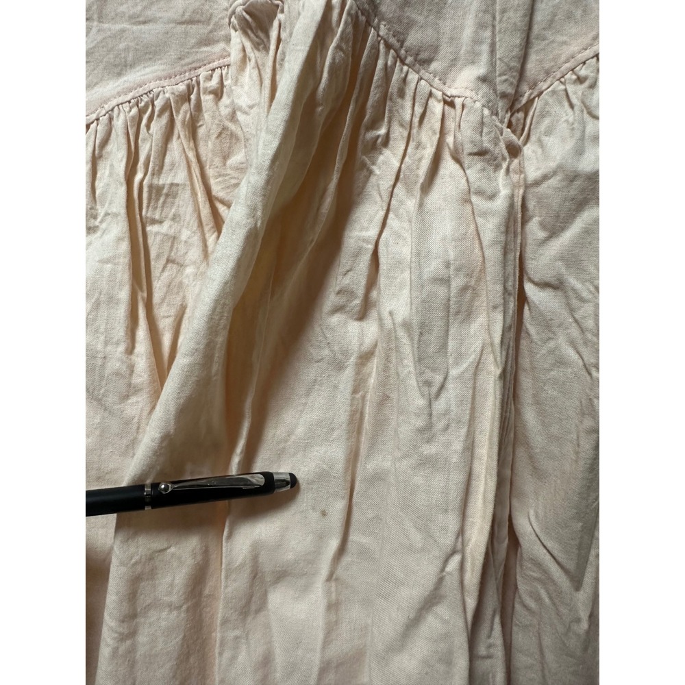 Vintage 1970s Joni Blair Prairie Dress Lace Collar Cotton Pockets USA 7 - Picture 6 of 10